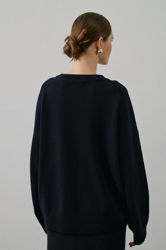 Pull Feroe - Navy - Laine - Femme