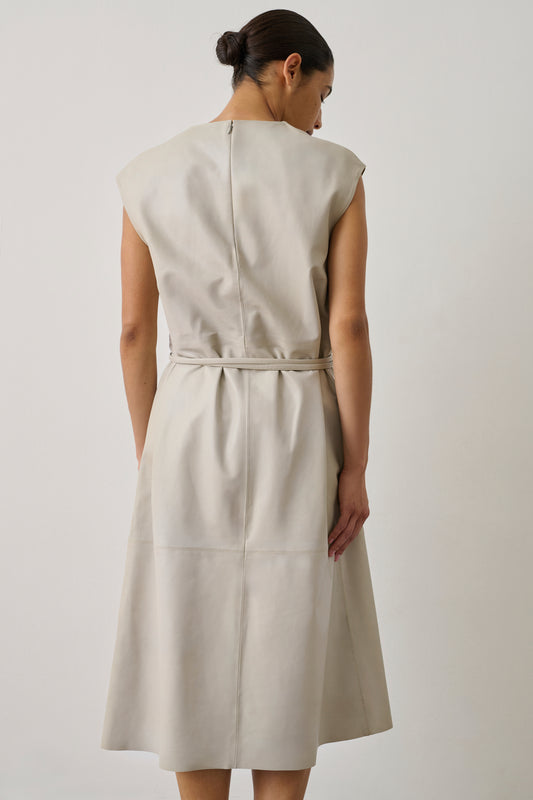 Robe Sofia - Mastic - Cuir - Femme