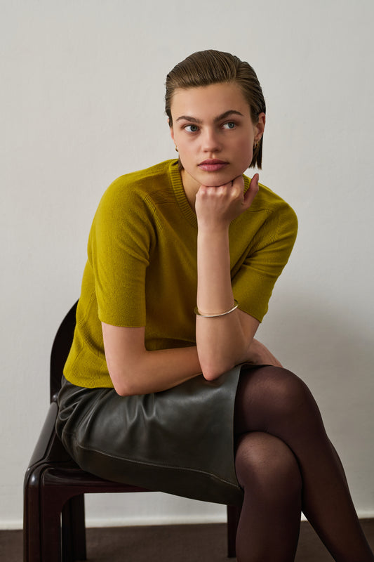 Pull Galanga - Moutarde - Cachemire - Femme