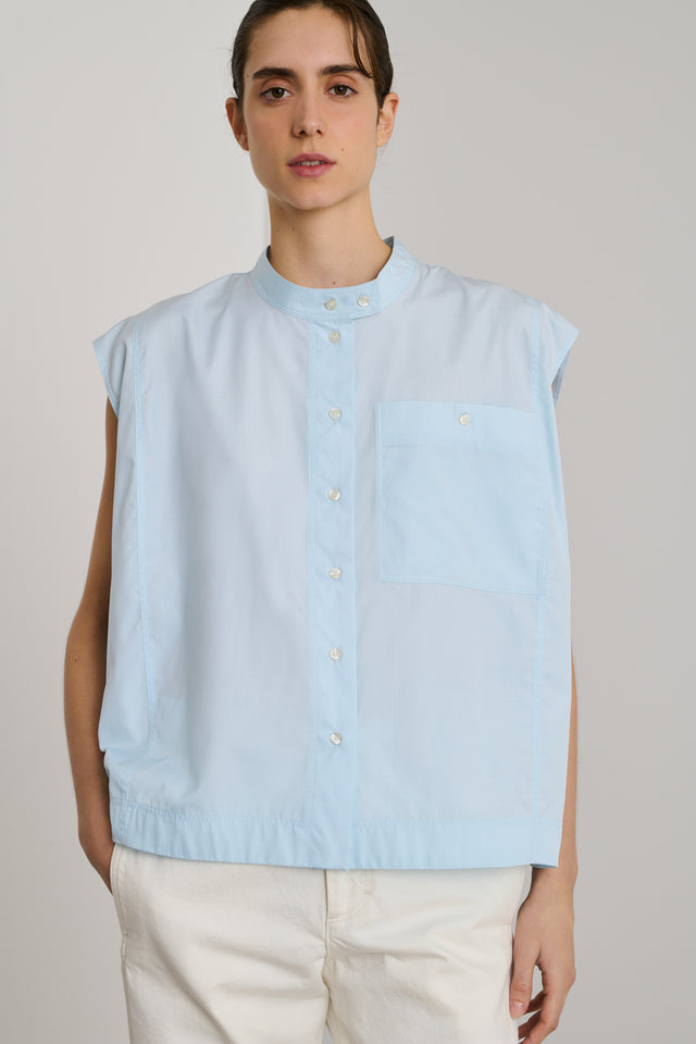 Blouse Estonie - Bleu Opâle - Coton - Femme