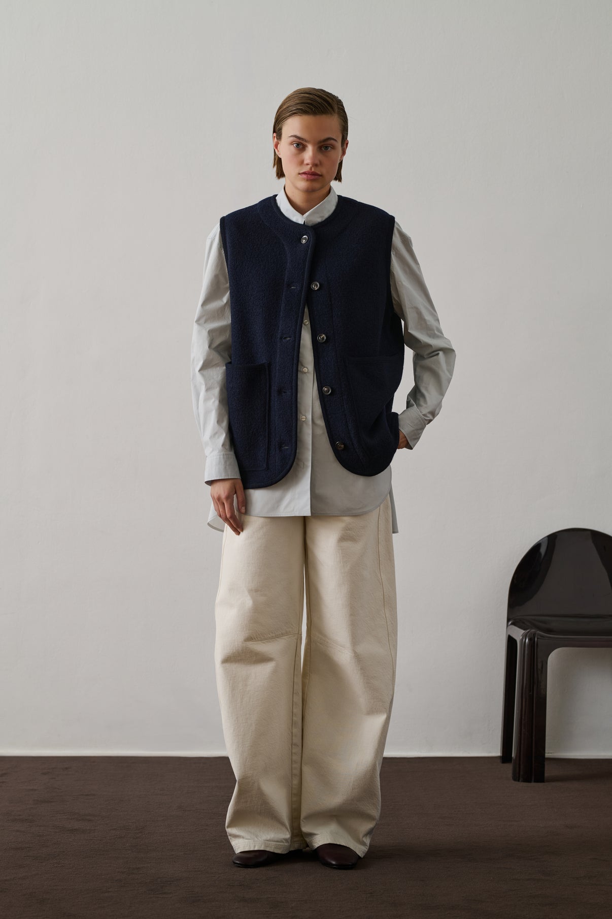 Veste Chicago - Navy - Laine - Femme vue 3